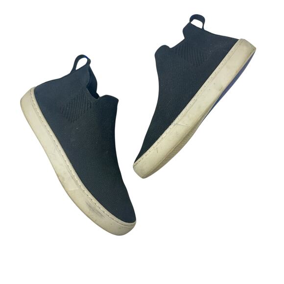 Rothy’s Chelsea Boot Sneakers Knit High Top Slip On Gray Black Size US 7.5 - Picture 1 of 13